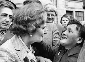 Margaret Thatcher chats to Sonia Lai during a visit to Newcastle Margaret Thatcher chats to Sonia Lai during a visit to Newcastle