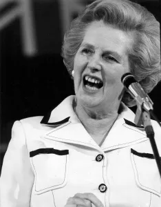 Margaret Thatcher delivering speech at the Conservative Party conference in Brighton Margaret Thatcher delivering speech at the Conservative Party conference in Brighton