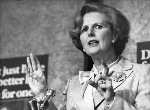 Margaret Thatcher gives a speech during a visit to Newcastle Margaret Thatcher gives a speech during a visit to Newcastle