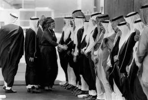 Margaret Thatcher greeting Saudi princes at Riyadh airport - April 1981 Margaret Thatcher greeting Saudi princes at Riyadh airport - April 1981