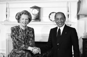 Margaret Thatcher with King Hassan of Morocco at Downing Street - 16/07/1987 Margaret Thatcher with King Hassan of Morocco at Downing Street - 16/07/1987