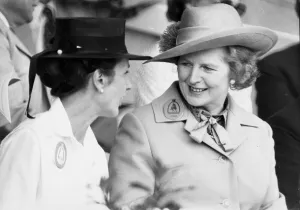 Margaret Thatcher with Lady March at Goodwood Dressage - August 1980 11/08/1980 Margaret Thatcher with Lady March at Goodwood Dressage - August 1980 11/08/1980