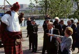 Margaret Thatcher pointing at Big Rory May 1988 Margaret Thatcher pointing at Big Rory May 1988