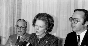 Margaret Thatcher at press conference - March 1987 Margaret Thatcher at press conference - March 1987
