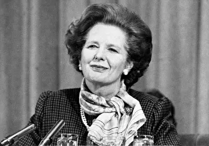 Margaret Thatcher smiling during press conference - January 1985 Margaret Thatcher smiling during press conference - January 1985