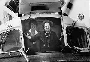 Margaret Thatcher and Virginia Bottomley in hovercraft - June 1983 Margaret Thatcher and Virginia Bottomley in hovercraft - June 1983