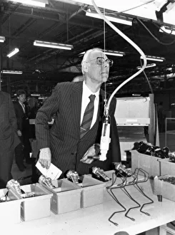 Margaret Thatcher visits the Nissan Car factory in Washington with Husband Dennis Margaret Thatcher visits the Nissan Car factory in Washington with Husband Dennis