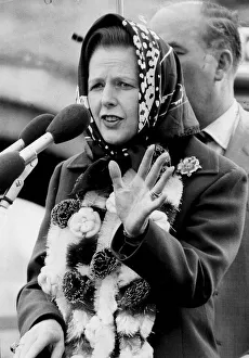 Margaret Thatcher wearing garland and headscarf - June 1983 Margaret Thatcher wearing garland and headscarf - June 1983