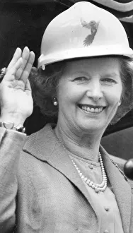Margaret Thatcher wearing a hard hat during visit to construction site - July 1986 Margaret Thatcher wearing a hard hat during visit to construction site - July 1986