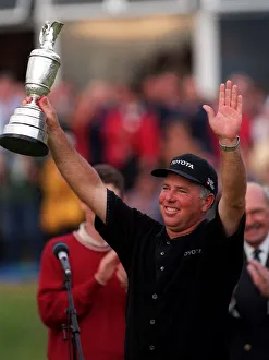 Mark OMeara holding Open Golf Championship trophy 1998 after winning the Open Golf Mark OMeara holding Open Golf Championship trophy 1998 after winning the Open Golf