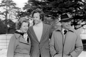 Mark Thatcher with parents Margaret and Denis after he had been rescued following his Mark Thatcher with parents Margaret and Denis after he had been rescued following his