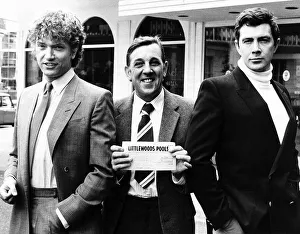 Martin Shaw Actor standing with Lewis Collins Actor and Mike Aked a worker from Martin Shaw Actor standing with Lewis Collins Actor and Mike Aked a worker from