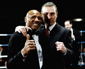 Marvin Hagler Boxer with boxer Alan Minter with thumbs up Marvin Hagler Boxer with boxer Alan Minter with thumbs up