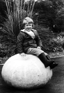 Matthew McLean with his Giant Pumpkin Vegetables Matthew McLean with his Giant Pumpkin Vegetables
