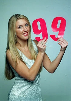 Images Dated 21st December 1998: The Max Cover December 1998 Model Erin Gavin holding the number 99