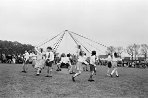 Maypole Dancing, Roseworth Junior School, Stockton-on-Tees, England, Circa May 1973 Maypole Dancing, Roseworth Junior School, Stockton-on-Tees, England, Circa May 1973