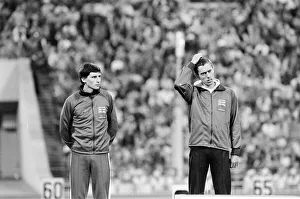 Medal ceremony after final of Men's 800 metres at the 1980 Summer Olympics in Moscow Medal ceremony after final of Men's 800 metres at the 1980 Summer Olympics in Moscow