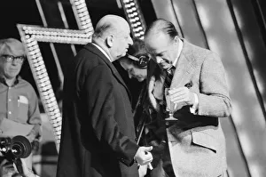 Media mogul Lew Grade chatting with stars at the Royal Gala performance rehearsals Media mogul Lew Grade chatting with stars at the Royal Gala performance rehearsals