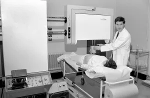 Medical Pregnancy Equipment. Dr. Stewart Campbell using the ultra-sonic scanner machine Medical Pregnancy Equipment. Dr. Stewart Campbell using the ultra-sonic scanner machine