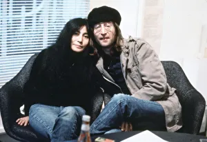 Former member of The Beatles pop group John Lennon, with recently trimmed beard Former member of The Beatles pop group John Lennon, with recently trimmed beard
