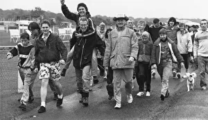 Members of Lindisfarne take part in the charity walk for schizophrenia research at Members of Lindisfarne take part in the charity walk for schizophrenia research at