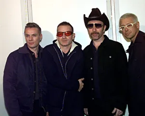 Members of super group U2 The Edge November 1997 Adam Clayton Larry Mullen Members of super group U2 The Edge November 1997 Adam Clayton Larry Mullen