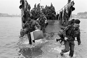 The men of the 29th Marine Commando Royal Artillery return from the Falklands The men of the 29th Marine Commando Royal Artillery return from the Falklands
