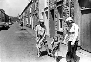 Merthyr - Old - Parents watch over their children in Mary Ann Street, Dowlais Merthyr - Old - Parents watch over their children in Mary Ann Street, Dowlais