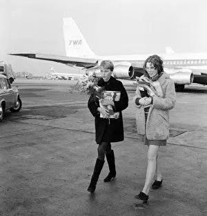 Mia Farrow at Heathrow Airport to travel to India. 20th January 1968 Mia Farrow at Heathrow Airport to travel to India. 20th January 1968