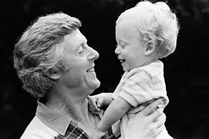 Michael Aspel pictured at home with his family. September 1982 Michael Aspel pictured at home with his family. September 1982