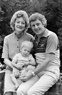 Images Dated 1st September 1982: Michael Aspel pictured at home with his wife Lizzie Power and their son. September 1982