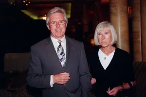 Michael Aspel TV Presenter July 1998 With his wife at the Dorchester Hotel Michael Aspel TV Presenter July 1998 With his wife at the Dorchester Hotel