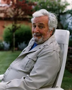 Michael Bentine Actor Comedian Writer and Spiritualist photographed at home in his garden Michael Bentine Actor Comedian Writer and Spiritualist photographed at home in his garden
