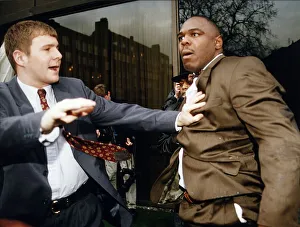 Michael Bentt Boxer fights with Herbie Hide at the press conference for their Title bout Michael Bentt Boxer fights with Herbie Hide at the press conference for their Title bout