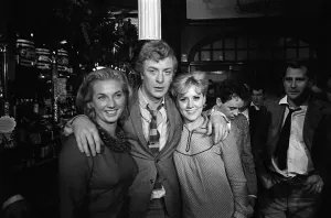 Michael Caine on set in the film Alfie The fight scene takes place in the Black Michael Caine on set in the film Alfie The fight scene takes place in the Black