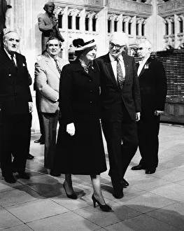 Michael Foot and Prime Minister Margaret Thatcher followed by Willie Whitelaw Michael Foot and Prime Minister Margaret Thatcher followed by Willie Whitelaw