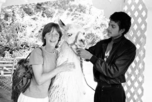 Michael Jackson seen here with Louie the llama at his California home. September 1983 Michael Jackson seen here with Louie the llama at his California home. September 1983