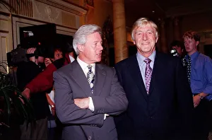 Michael Parkinson TV Presenter July 1998 With tv presenter Michael Aspel at Michael Parkinson TV Presenter July 1998 With tv presenter Michael Aspel at