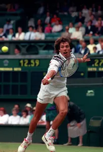 Michael Stich competing in the 1991 Wimbledon Championship Michael Stich competing in the 1991 Wimbledon Championship