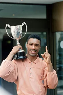 Images Dated 22nd May 1989: Michael Watson with the British Commonwealth middleweight trophy after defeating Nigel