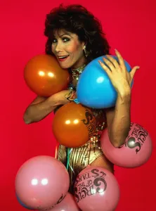 Michelle Lee holding balloons January 1984 Michelle Lee holding balloons January 1984