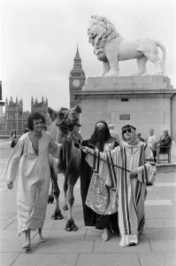 Mick Robertson, Jenny Hanley and Douglas Rae, the presenters of Thames Television' Mick Robertson, Jenny Hanley and Douglas Rae, the presenters of Thames Television'
