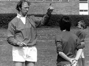 Middlesbrough manager Jack Charlton coaching some of footballs young hopefuls in Middlesbrough manager Jack Charlton coaching some of footballs young hopefuls in