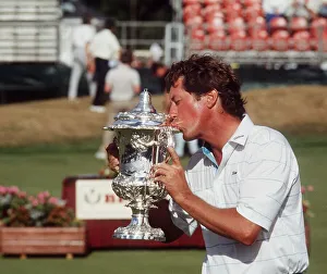 Mike Allen golfer with Scottish Open trophy July 1989 Mike Allen golfer with Scottish Open trophy July 1989