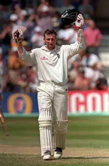Mike Atherton England cricket player July 1998 celebrates after winning the 4th Mike Atherton England cricket player July 1998 celebrates after winning the 4th