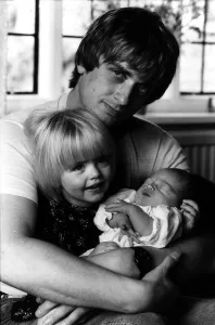 Mike Oldfield muscian composer of Tubular Bells with his children Dougal & 3yr old Molly Mike Oldfield muscian composer of Tubular Bells with his children Dougal & 3yr old Molly