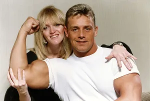 Mike Wilson Cobra of the Gladiators with his wife Mike Wilson Cobra of the Gladiators with his wife