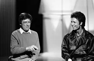 Images Dated 11th December 1984: Mike Yarwood filming his Thames TV Christmas show with Cliff Richard. 11th December 1984