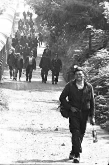 Miners of the Bullclliffe Colliery near Wakefield seen here coming off shift Miners of the Bullclliffe Colliery near Wakefield seen here coming off shift
