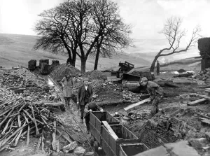 Miners going into the Coalcleugh fluorspar mine at Allendale, near Hexham Miners going into the Coalcleugh fluorspar mine at Allendale, near Hexham